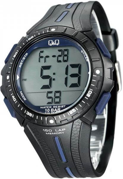 Мужские наручные часы Q&Q M102J003Y Черные с синим