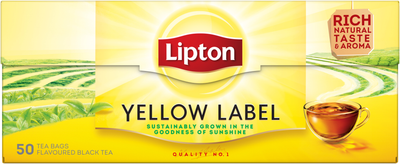 Чай чорний байховий Lipton Yellow Label 50 пакетиків (8711200461646)