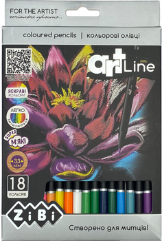 Карандаши цветные ZiBi Art Line круглые 18 цветов (ZB.2433)