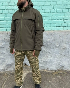 Військова куртка тактична утеплена Софт Шелл Хакі (Єврозима) 44-46(XS-S)
