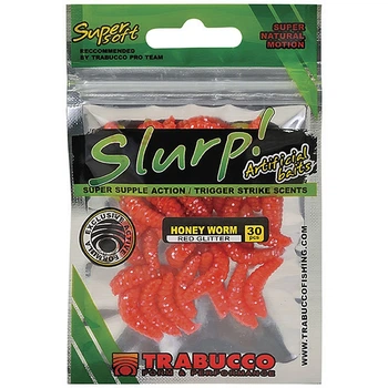 Силіконова приманка Trabucco SLURP BAIT*HONEY WORM XL*RED GLITTERx25pcs