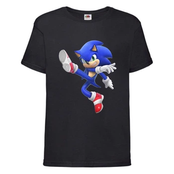 Футболка детская Соник заносит ногу (SONIC) черная (snc blc-03) 104 см