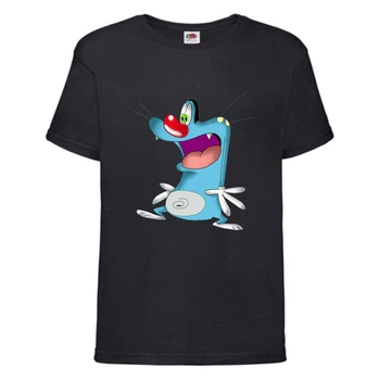 Футболка детская Огги и тараканы (Oggy and cockroaches) черная (top OG blc1) 116 см