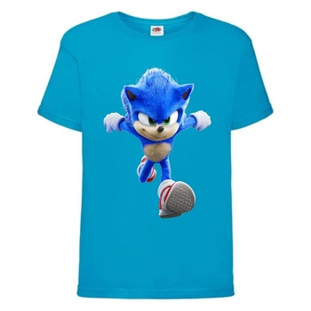 Футболка детская Соник кроха бежит (SONIC) синяя (snc blu-7) 104 см