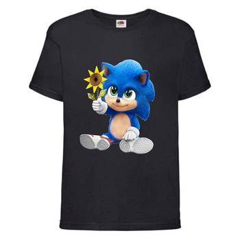 Футболка дитяча Соник з квіткою (SONIC) чорна (snc blc-9) 128 см