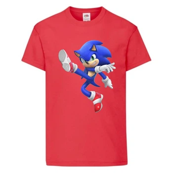 Футболка дитяча Соник заносить ногу (SONIC) червона (snc rd-04) 116 см