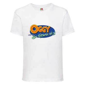 Футболка детская Огги и тараканы (Oggy and cockroaches) белая (top OG7 wh) 140 см