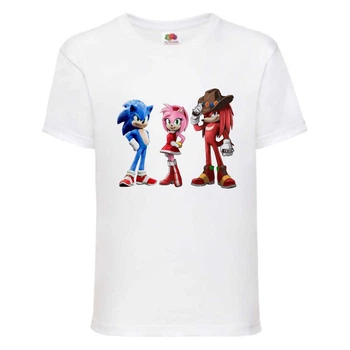 Футболка дитяча Соник 3 героя (SONIC) біла (snc wh-7) 104 см