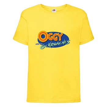 Футболка детская Огги и тараканы (Oggy and cockroaches) желтая (top OG yel5) 140 см