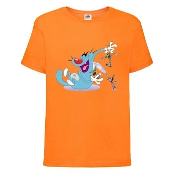 Футболка детская Огги и тараканы (Oggy and cockroaches) оранжевая (top OG or2) 104 см