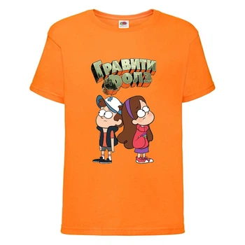 Футболка дитяча Гравити Фолз Мэйб і Діппер 6 (Gravity Falls Mayb and Dipper 6) помаранчева (GF or-9) 140 см