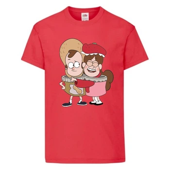 Футболка дитяча Гравити Фолз Мэйб і Діппер 5 (Gravity Falls Mayb and Dipper 5) червона (GF rd-8) 104 см