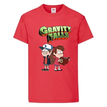 Футболка детская Гравити Фолз Мэйб и Диппер 7 (Gravity Falls Mayb and Dipper 7) красная (GF rd-01) 164 см