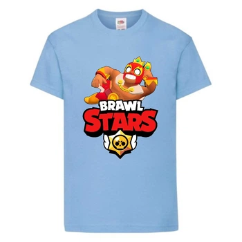 Футболка дитяча Бравл Старс Король Ель Прімо (Brawl Stars El Primo King) светлоголубая (BS ElKg libl-3) 116 см