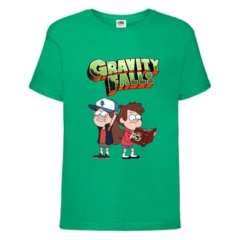 Футболка дитяча Гравити Фолз Мэйб і Діппер 7 (Gravity Falls Mayb and Dipper 7) зелена (GF grn-9) 128 см
