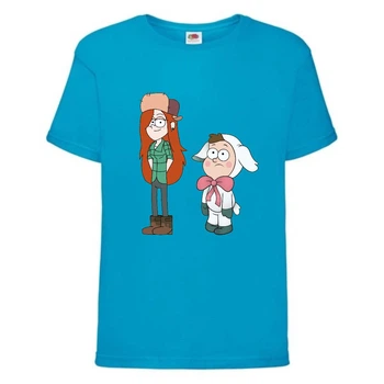 Футболка детская Гравити Фолз Венди и Диппер 2 (Gravity Falls Vendy and Dipper 2) синяя (GF blu-3) 104 см
