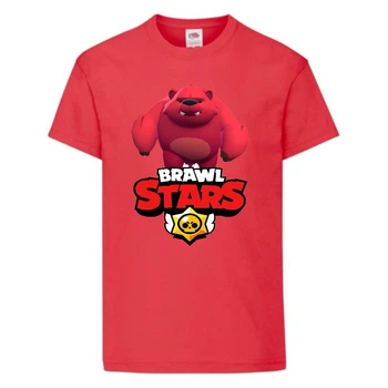 Футболка детская Бравл Старс Медведь Ниты (Brawl Stars Nitas Bear) красная (BS read-4) 152 см