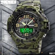 Мужские спортивные часы Skmei 1617 Зеленые хаки