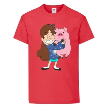 Футболка дитяча Гравити Фолз Мэйб piggy 2 (Gravity Falls Mayb piggy 2) червона (GF rd-08) 104 см