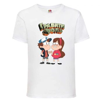 Футболка детская Гравити Фолз Мэйб и Диппер 3 (Gravity Falls Mayb and Dipper 3) белая (GF wh-7) 104 см