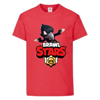 Футболка детская Бравл Старс Ворон (Brawl Stars Voron) красная (BS read-02) 128 см