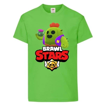 Футболка детская Бравл Старс Спайк (Brawl Stars Spike) светлозеленый (BS ligr-11) 104 см