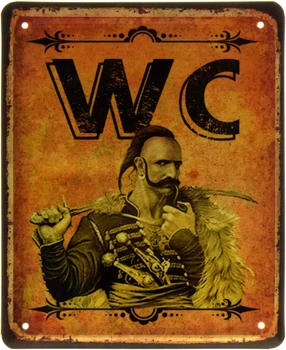 Металлическая табличка "WC (Для Казаков)" (ms-103608)