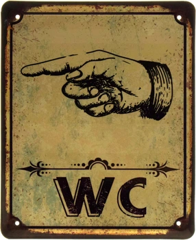 Металлическая табличка "WC (Налево)" (ms-103611)