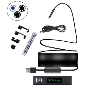 Камера ендоскоп Wi-Fi USB 10м 1600x1200 8мм OEM бороскоп жорсткий кабель