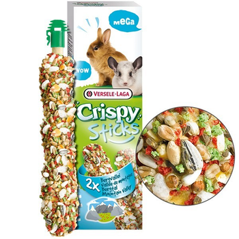 Ласощі для кроликів та шиншил Versele-Laga Crispy Mega Sticks Mountain Valley лісові фрукти 140 г (620649)