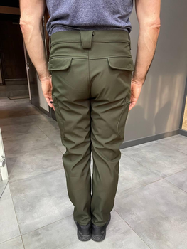 Штани зимові тактичні софтшел флісові, розмір XXL, Оливкові, утеплені штани для військових