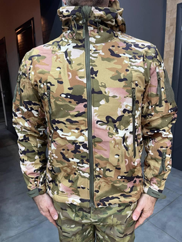 Куртка тактическая, Softshell, Yakeda, Мультикам, размер L, зимняя флисовая куртка для военных софтшел