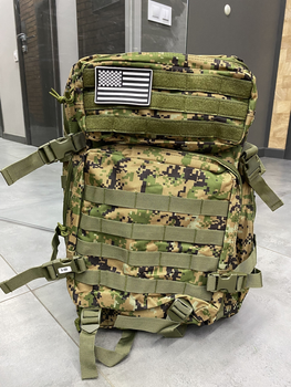 Військовий рюкзак 45 л. Yakeda, Вудленд Діджітал, тактичний рюкзак для військових, армійський рюкзак для солдатів