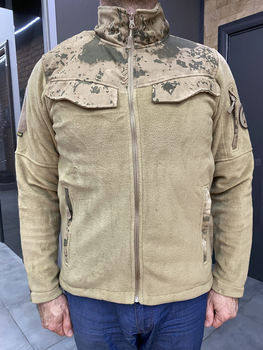 Армейская Кофта флисовая WOLFTRAP, теплая, размер M, цвет Серый, Камуфляжные вставки на рукава, плечи, карман