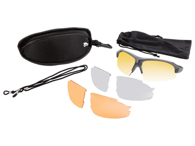 Тактичні окуляри з взаємозамінними лінзами від сліпучих променів Crivit Pro антрацит