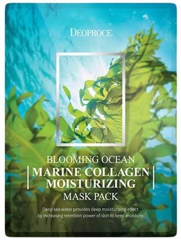 Тканевая маска Deoproce Blooming Ocean Marine Collagen Moisturizing Mask Pack Коллаген 7 типов гиалуроновой кислоты Комплекс 10 экстрактов морских водорослей 25 г (dmbomcm25) (8809567926608)