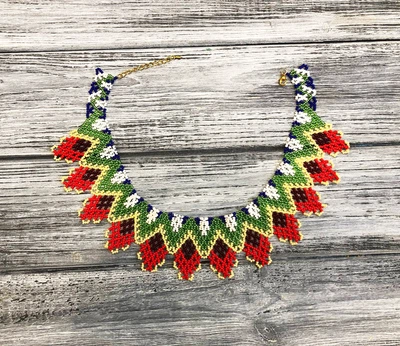 Кольє із чеського бісеру HatynkaUA Necklace намисто-силянка ручної роботи (SUN999_16)
