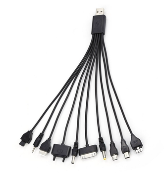 USB кабель с переходниками 10 в 1, 0,2м, Black, ОЕМ Q500