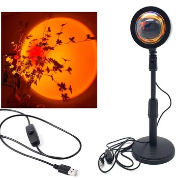 Настольная LED лампа с эффектом заката солнца Sunset lamp
