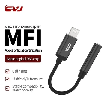 Усилитель звука, переходник, ЦАП, DAC, сертифицированный MFI CVJ CM 1 C101 lightning to 3,5 мм Black
