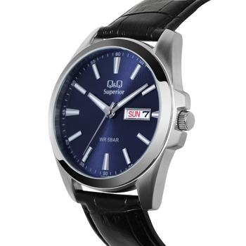 Мужские часы Q&Q Superior S284J302Y Элегантные Синие с черным