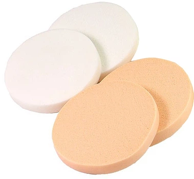 Спонж CS057WB для макияжа 4в1 круг, белый + бежевый - Cosmo Shop Sponge 4шт (1047122-27394045)