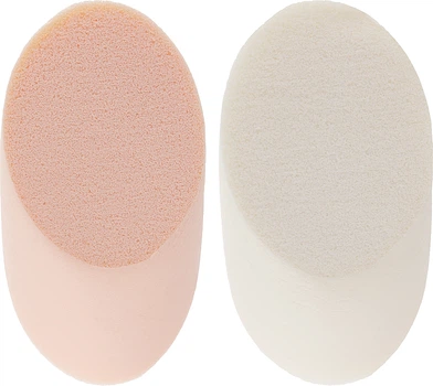 Спонж CS062WB для макияжа цилиндр срезанный, белый + бежевый - Cosmo Shop Sponge 2шт (1047134-27235735)