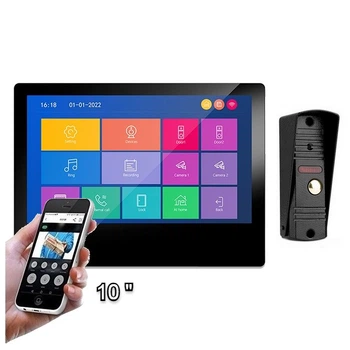 Комплект Wi-Fi Видеодомофон&nbsp;MT-TUYA 95111H Сенсорный 10" (25cм) Вызывная панель 94201 600TVL (black)