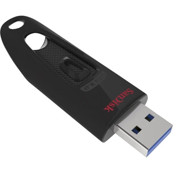 Флешка 128ГБ SanDisk Ultra USB 3.0, скорость 130Мб/с, черная