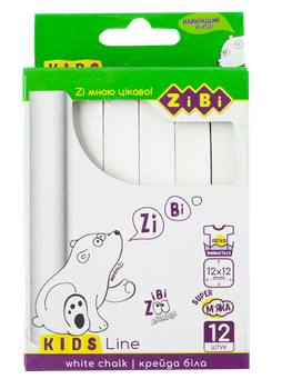 Мел белый квадратный, 12 шт., картонная коробка, KIDS Line