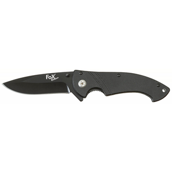 Складной нож Fox Outdoor черный пластиковая рукоятка (45941)