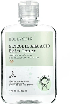 Тонік для обличчя із гліколевою кислотою - Hollyskin Glycolic AHA Acid Skin Toner 250ml (825172-1830)