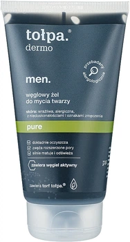 To?pa Dermo Men Pure Charcoal Face Wash Gel Гель для вмивання з вугіллям 150ml.