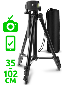 Штатив тринога для Телефону та Камери Tripod 3120А 35-102 см Чорний